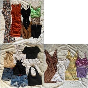 20-Piece Women’s Summer Clothing Bundle – Tops, Dresses, Shorts – Like New!